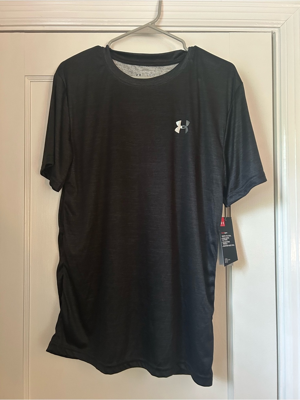 Under Armour Black Short-Sleeve Performance Tee with White Logo
